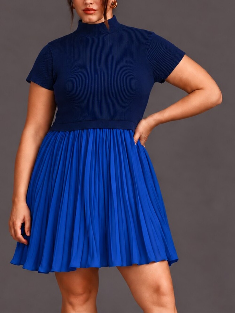 Anthropologie The Thea Mini Twofer Short sleeve sweater dress 2X Preppy Casual